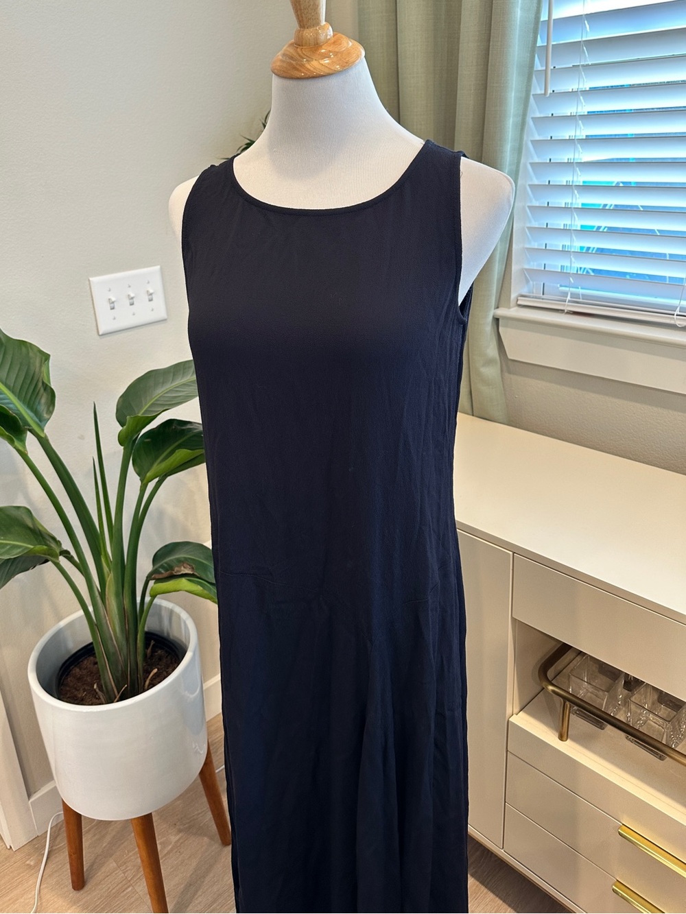 Eileen Fisher Sleeveless Dark Navy Dress - Picture 7 of 7